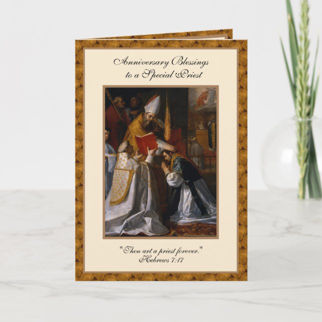 Carte Anniversaire d'ordination du prêtre (Devant)