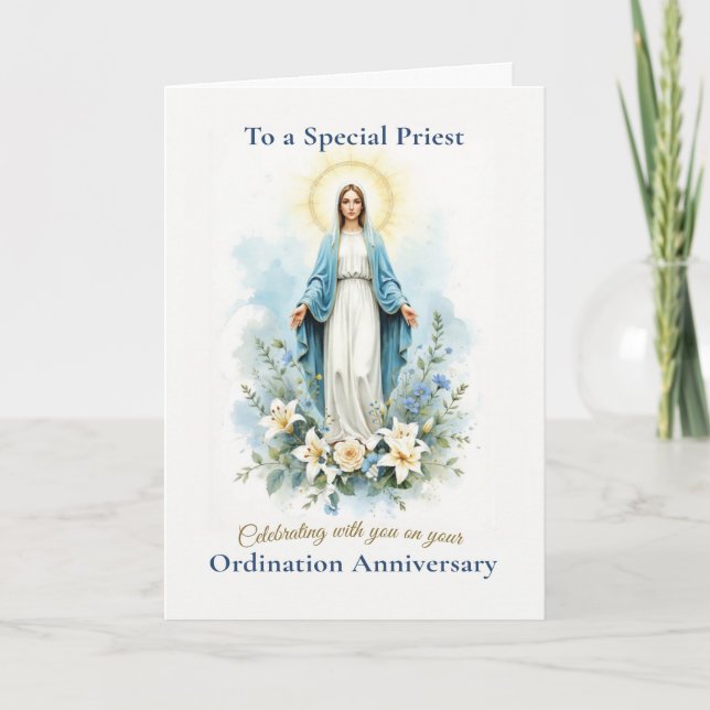 Carte Anniversaire d'ordination d'un prêtre, Bénédiction (Devant)