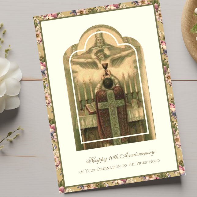 Carte Anniversaire d'ordination d'un prêtre catholique D (Available exclusively through the Shower of Roses Shoppe)