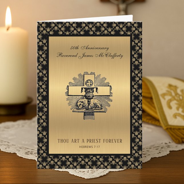 Carte Anniversaire d'ordination d'un prêtre catholique é (Créateur téléchargé)