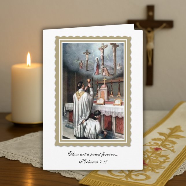Carte Anniversaire d'ordination sacerdotale Élégant prêt (Créateur téléchargé)