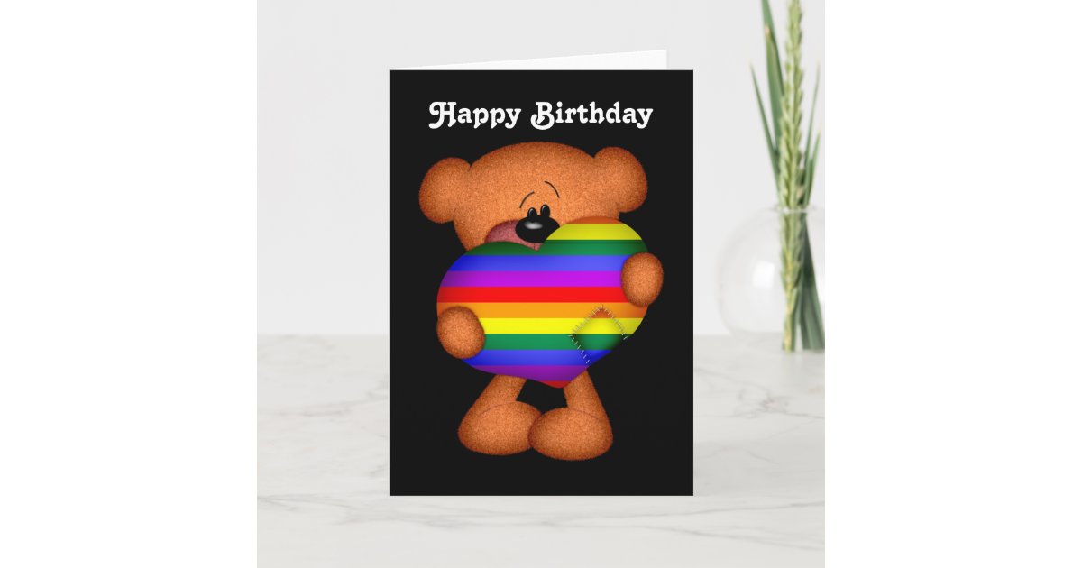 Carte Anniversaire D Ours De Nounours De Coeur De Fierte Zazzle Fr