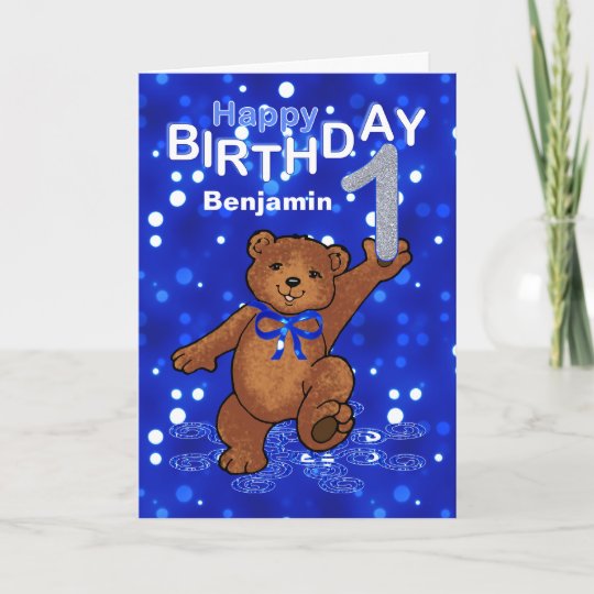 Carte Anniversaire D Ours De Nounours Er Pour Le Garcon Zazzle Fr