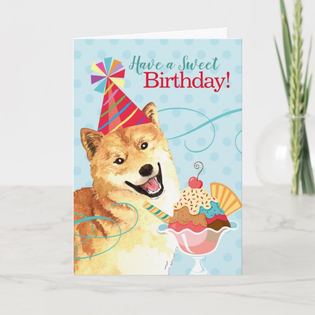 Carte Anniversaire doux Shiba Inu (Devant)
