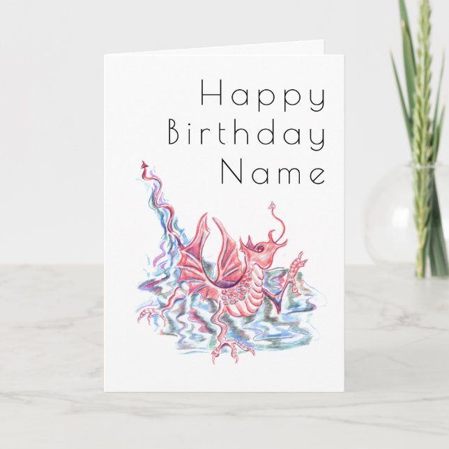 Carte Anniversaire Dragon Deco (Devant)