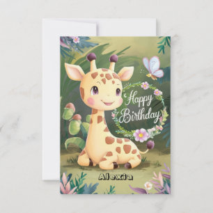 Carte Anniversaire Dreamy Little Giraffe