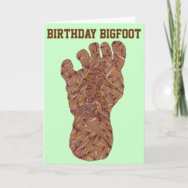 Carte Anniversaire drôle Bigfoot de voie de Z Bigfoot (Devant)