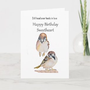 Carte Anniversaire drôle Chéri Amour Moineau Oiseau