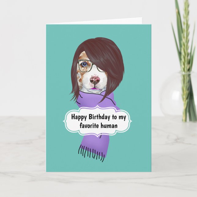Carte Anniversaire drôle chien mères filles soeurs soeur (Devant)