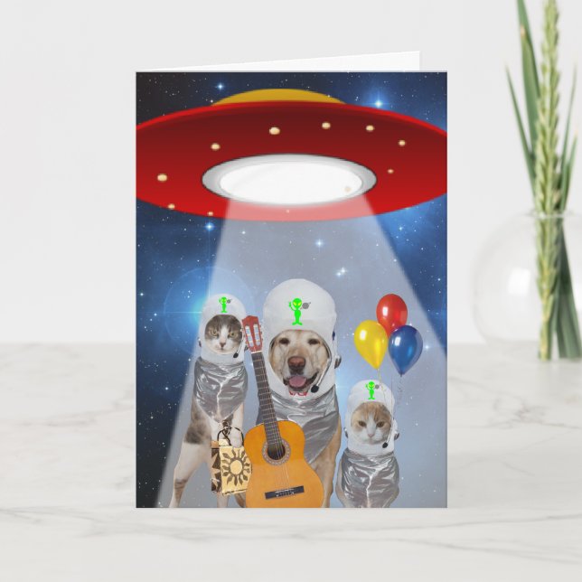Carte Anniversaire drôle d'animal familier de thème (Devant)
