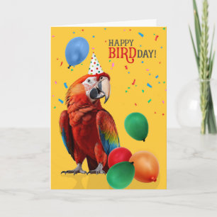 Carte Anniversaire drôle d'Ara écarlate