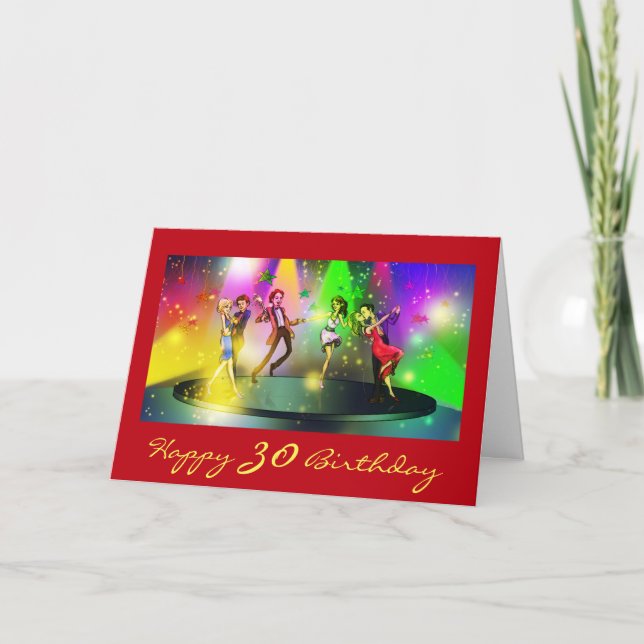 Carte Anniversaire drôle de 30 ans, Soirée dansante, Dan (Devant)