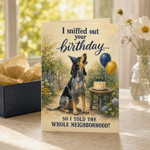 Carte Anniversaire drôle de Bluetick Coonhound qui hurle
