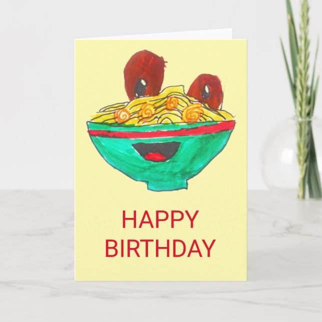 Carte Anniversaire drôle de boulettes de viande de (Devant)