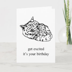Carte Anniversaire drôle de chat pour ami, maman, papa