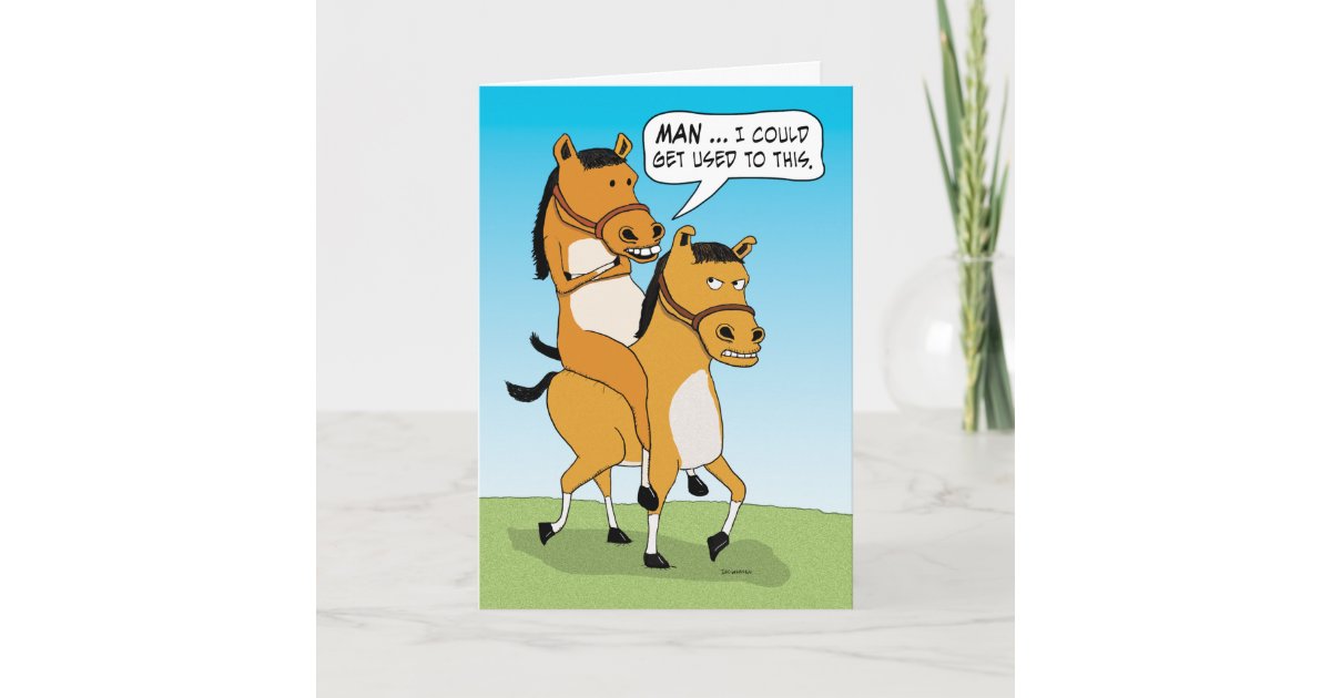 Carte Anniversaire Drole De Cheval D Equitation Zazzle Fr