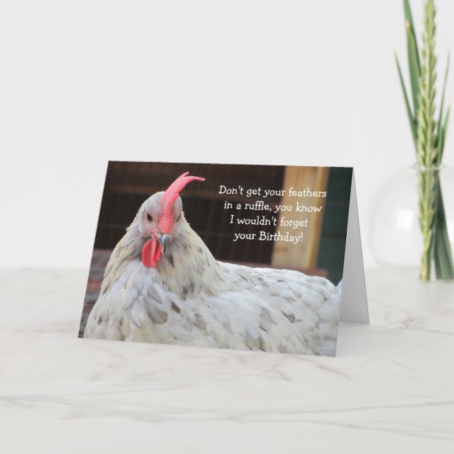 Carte Anniversaire drôle de coq (Devant)