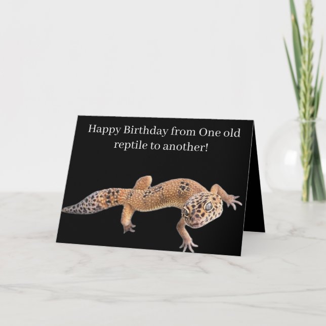 Carte Anniversaire drôle de Gecko Léopard (Devant)