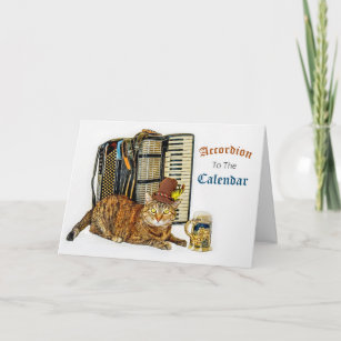 Carte Anniversaire drôle de Kitty d'accordéon