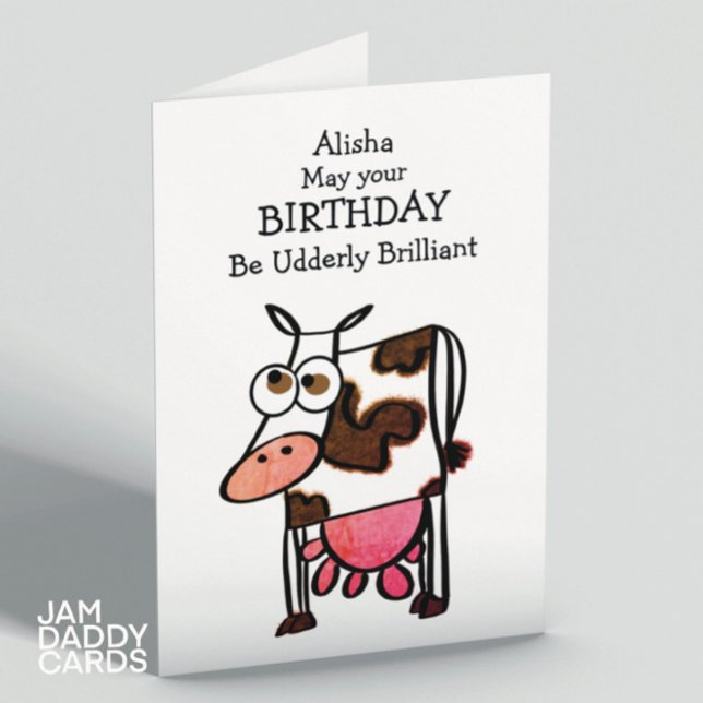 Carte Anniversaire drôle de la vache (Créateur téléchargé)