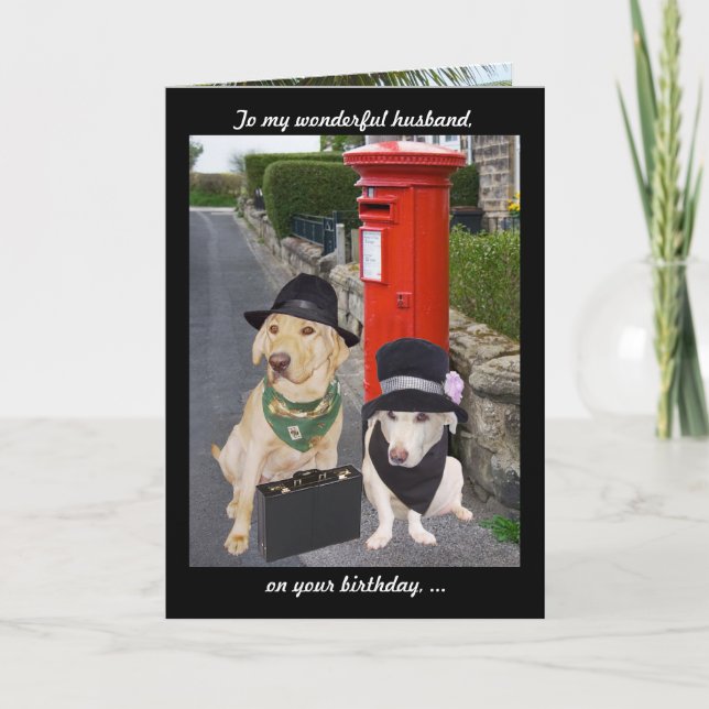 Carte Anniversaire drôle de mari de laboratoire (Devant)