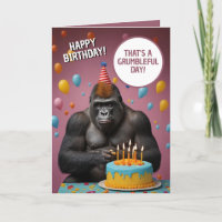 Anniversaire drôle de rose foncé Gorilla