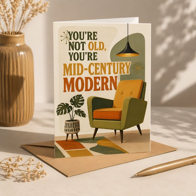 Carte Anniversaire drôle de style Mid Century Modern (Créateur téléchargé)