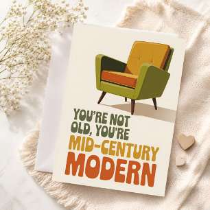 Carte Anniversaire drôle de style moderne du milieu du s