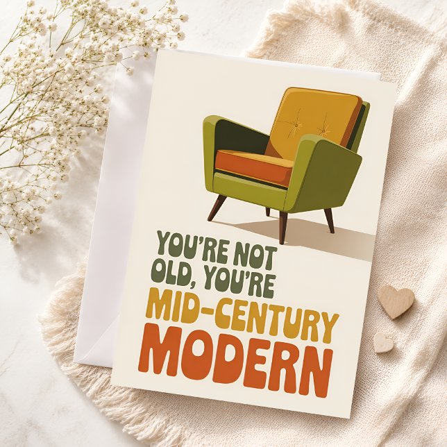 Carte Anniversaire drôle de style moderne du milieu du s (Créateur téléchargé)
