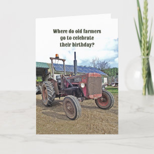 Carte Anniversaire drôle du vieux tracteur pour père gra