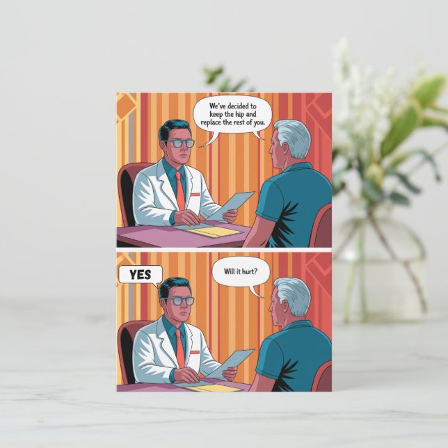 Carte Anniversaire Drôle Joyeux Anniversaire Vieillesse  (Debout devant)