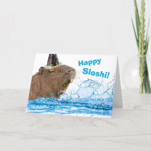 Carte Anniversaire drôle Joyeux Sloshi Capybara