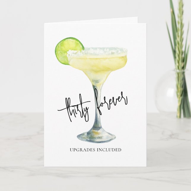 Carte Anniversaire Drôle Thirty Forever Moderne (Devant)