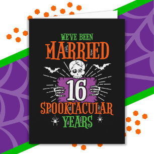 Carte Anniversaire du 16e Mariage de Spooktacular d'Hall
