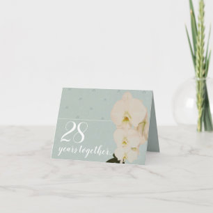 Carte anniversaire du 28e mariage orchidée