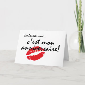 Carte Anniversaire du baiser français