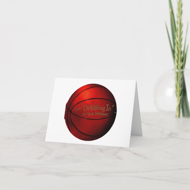 Carte Anniversaire du basket-ball vintage (Devant)