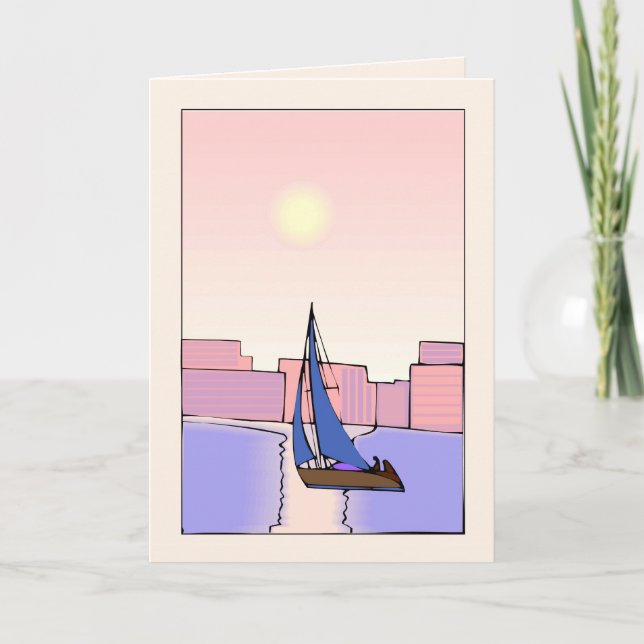 Carte Anniversaire du bateau à voile (Devant)