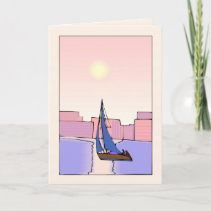 Carte Anniversaire du bateau à voile