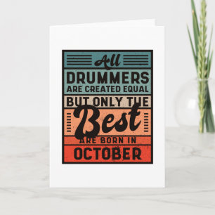 Carte Anniversaire du batteur Vintage Retro Octobre