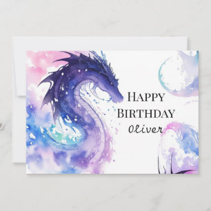 Carte Anniversaire du Boho Pastel Dragon