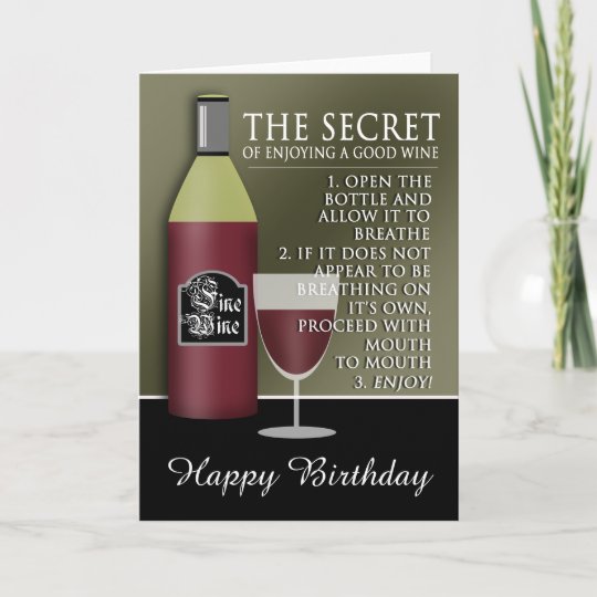 Carte Anniversaire Du Bon Vin Zazzle Fr