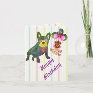 Carte Anniversaire du bouledogue français