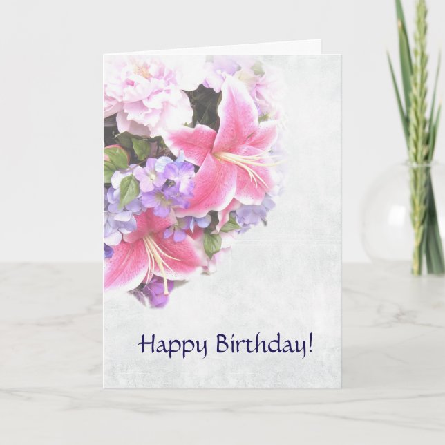 Carte Anniversaire du Bouquet floral (Devant)