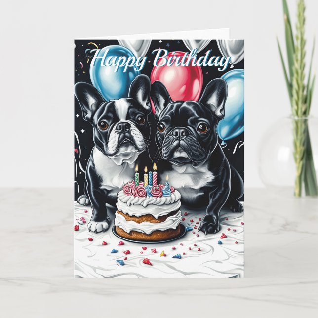 Carte Anniversaire du Bulldog français (Devant)