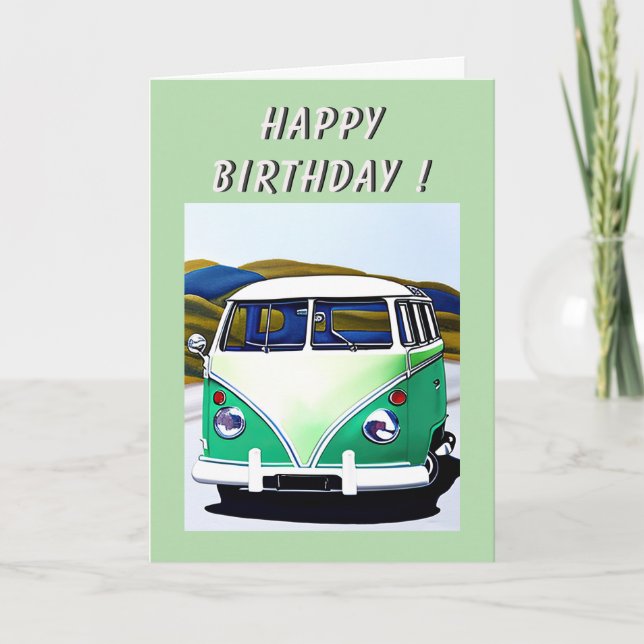 Carte Anniversaire du bus classique (Devant)