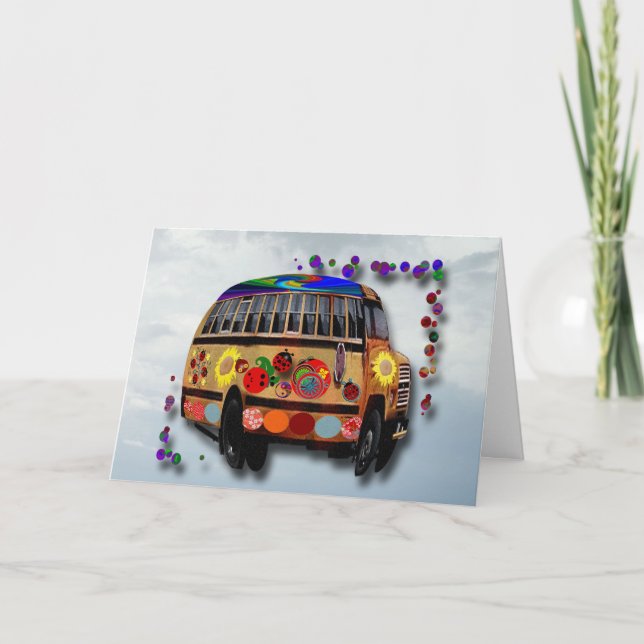 Carte Anniversaire du bus Ladybug (Devant)