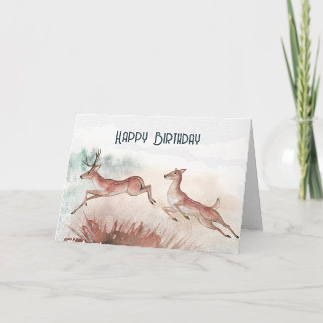 Carte Anniversaire du cerf (Devant)