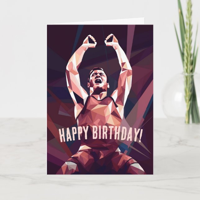 Carte Anniversaire du Champion Moderne Wrestler (Devant)