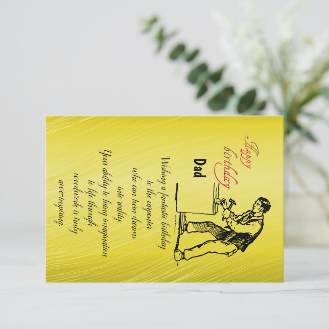 Carte Anniversaire du charpentier (Debout devant)